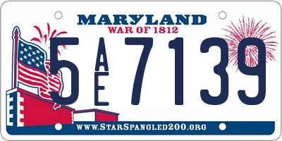 MD license plate 5AE7139