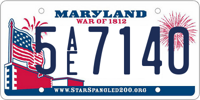 MD license plate 5AE7140