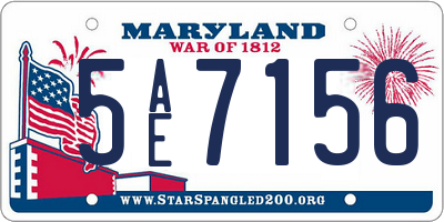 MD license plate 5AE7156