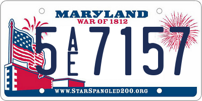 MD license plate 5AE7157