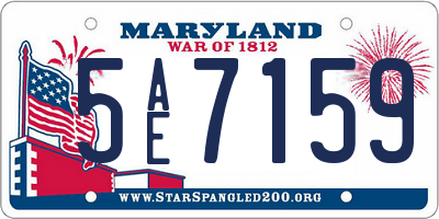 MD license plate 5AE7159