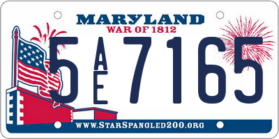 MD license plate 5AE7165