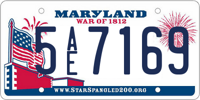 MD license plate 5AE7169