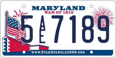 MD license plate 5AE7189
