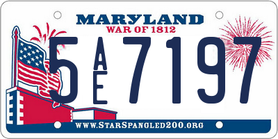 MD license plate 5AE7197