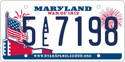 MD license plate 5AE7198