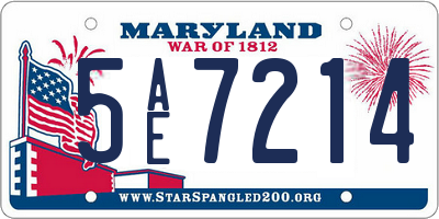 MD license plate 5AE7214
