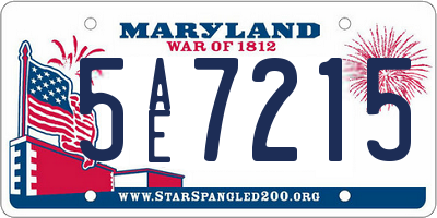 MD license plate 5AE7215