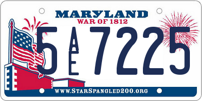 MD license plate 5AE7225