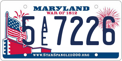 MD license plate 5AE7226