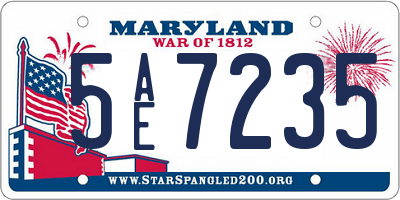 MD license plate 5AE7235