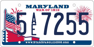 MD license plate 5AE7255