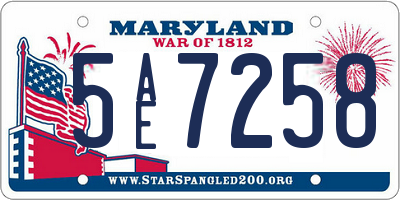 MD license plate 5AE7258