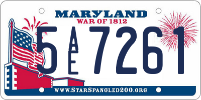 MD license plate 5AE7261