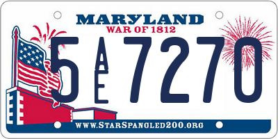 MD license plate 5AE7270