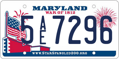 MD license plate 5AE7296