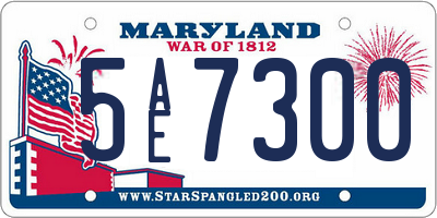 MD license plate 5AE7300