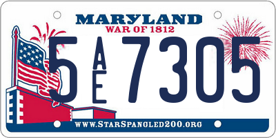 MD license plate 5AE7305