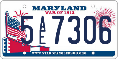 MD license plate 5AE7306