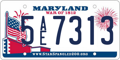 MD license plate 5AE7313