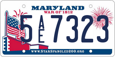 MD license plate 5AE7323