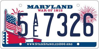 MD license plate 5AE7326