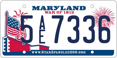 MD license plate 5AE7336