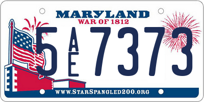 MD license plate 5AE7373
