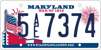 MD license plate 5AE7374
