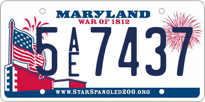 MD license plate 5AE7437