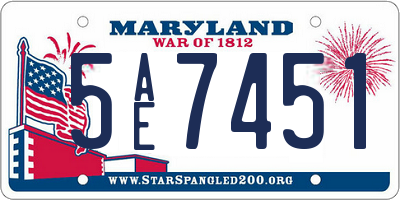 MD license plate 5AE7451