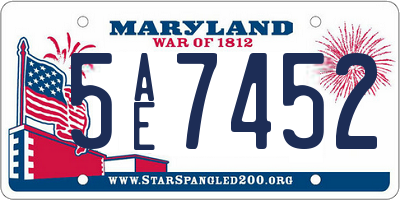MD license plate 5AE7452