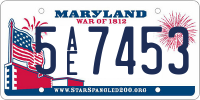 MD license plate 5AE7453