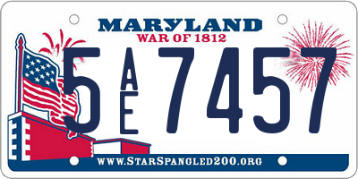 MD license plate 5AE7457