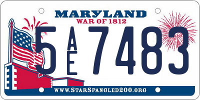 MD license plate 5AE7483