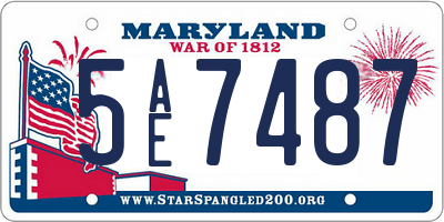 MD license plate 5AE7487