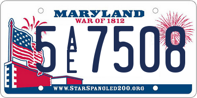 MD license plate 5AE7508