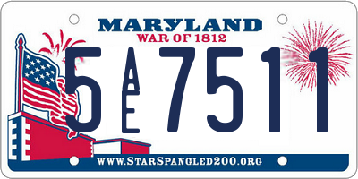 MD license plate 5AE7511