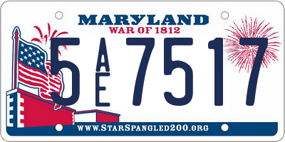MD license plate 5AE7517