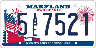 MD license plate 5AE7521