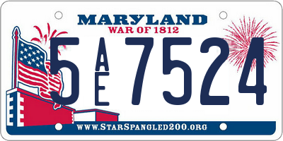 MD license plate 5AE7524