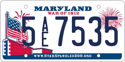 MD license plate 5AE7535