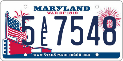 MD license plate 5AE7548
