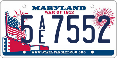 MD license plate 5AE7552