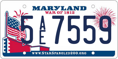 MD license plate 5AE7559