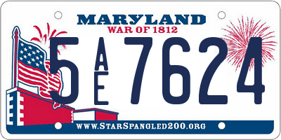 MD license plate 5AE7624