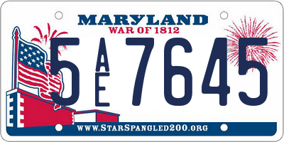 MD license plate 5AE7645