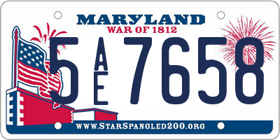 MD license plate 5AE7658