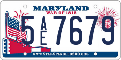 MD license plate 5AE7679