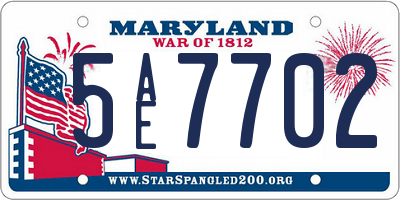 MD license plate 5AE7702